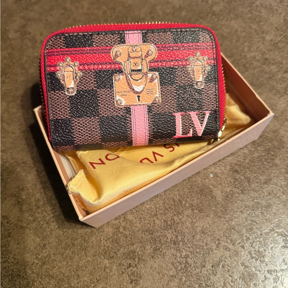 New Checkered Red Wallet